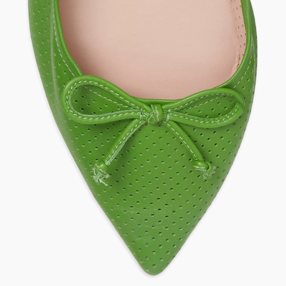Kate Spade Veronica Perforated Leather Slingback Mules In Green NWOB - Picture 5 of 12